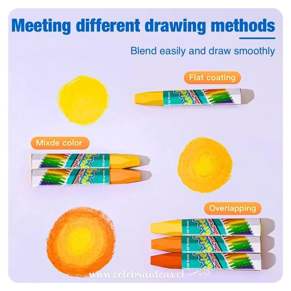 Set de 24 Lápices de Cera Pastel – Colores vivos para pintar - Imagen 6