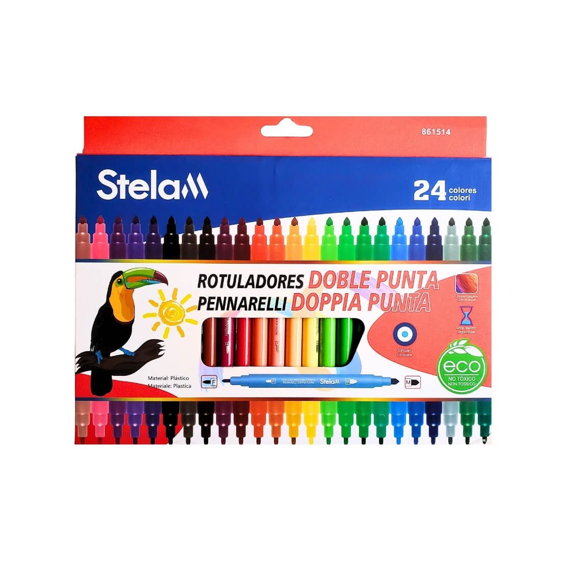 Set de 24 marcadores doble punta Stela colores surtidos no tóxicos