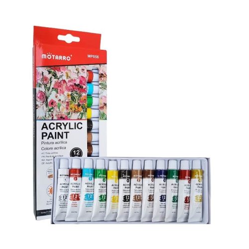 Set pinturas Acrílicos 12 Colores de 12ml