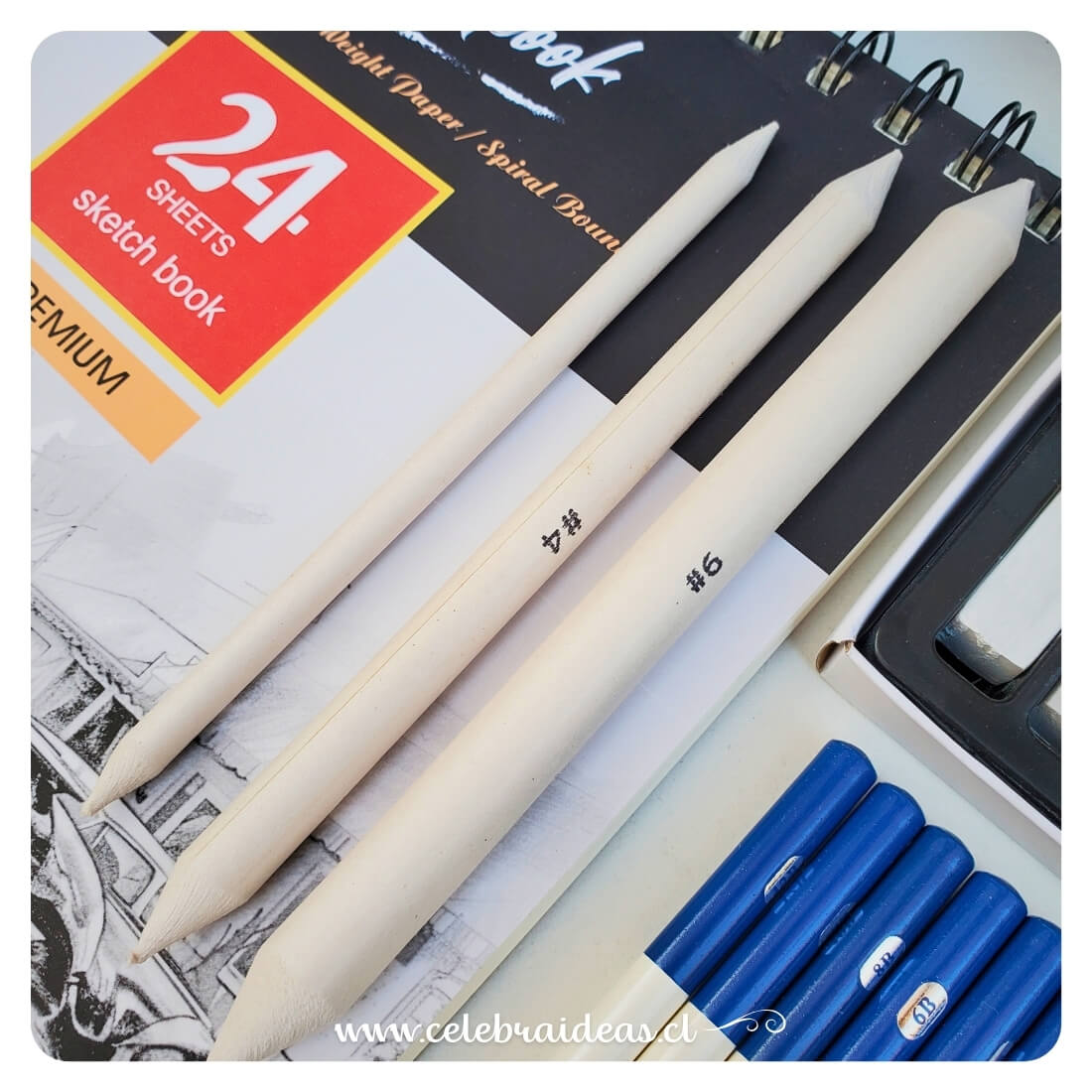 Set de Difuminos y Lija – 4 Piezas para Sombreado y Grafito - Imagen 3