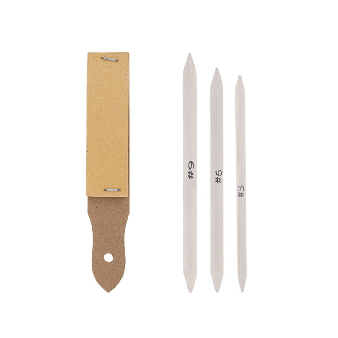 Set de difuminos para sombreado y lija afiladora para dibujo