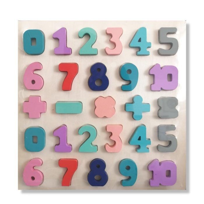 Tabla Encaje Números Colores Pastel