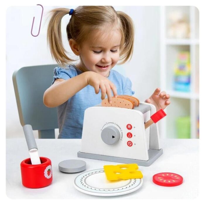 Tostadora De Madera Para Niños WOOMAX - Juguete De Cocina Con Accesorios, A Partir De 3 Años