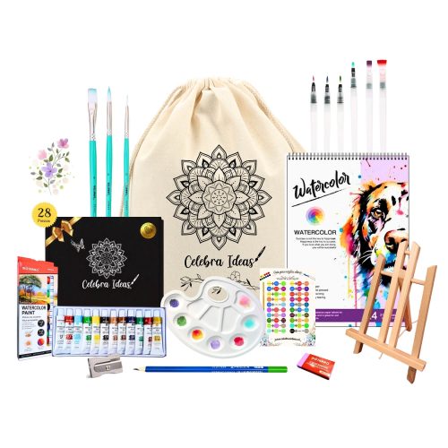 Set kit arte pinturas acuarelas pack artístico para pintar