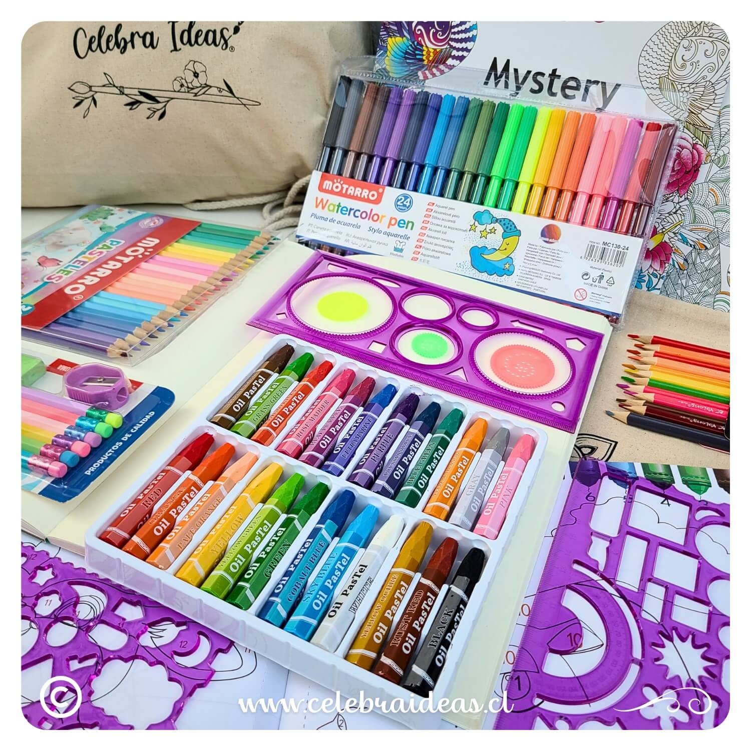 Set kit de Arte de Dibujo y Para Colorear full lápices 100 PCS - Imagen 9