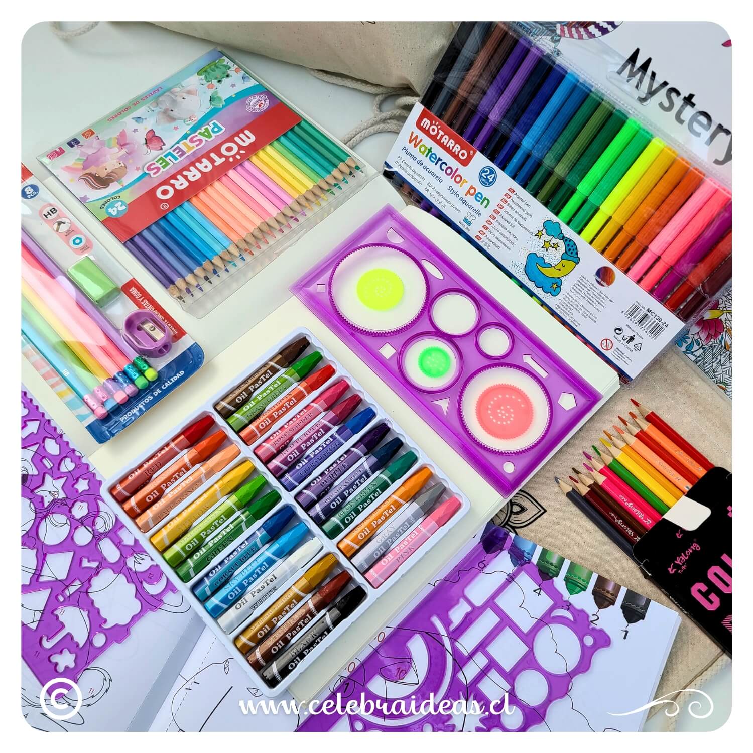 Set kit de Arte de Dibujo y Para Colorear full lápices 100 PCS - Imagen 4