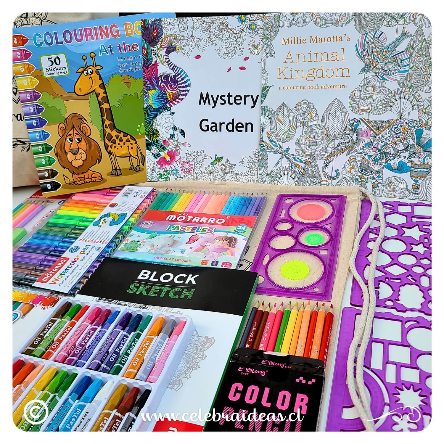 Set kit de Arte de Dibujo y Para Colorear full lápices 100 PCS - Imagen 14