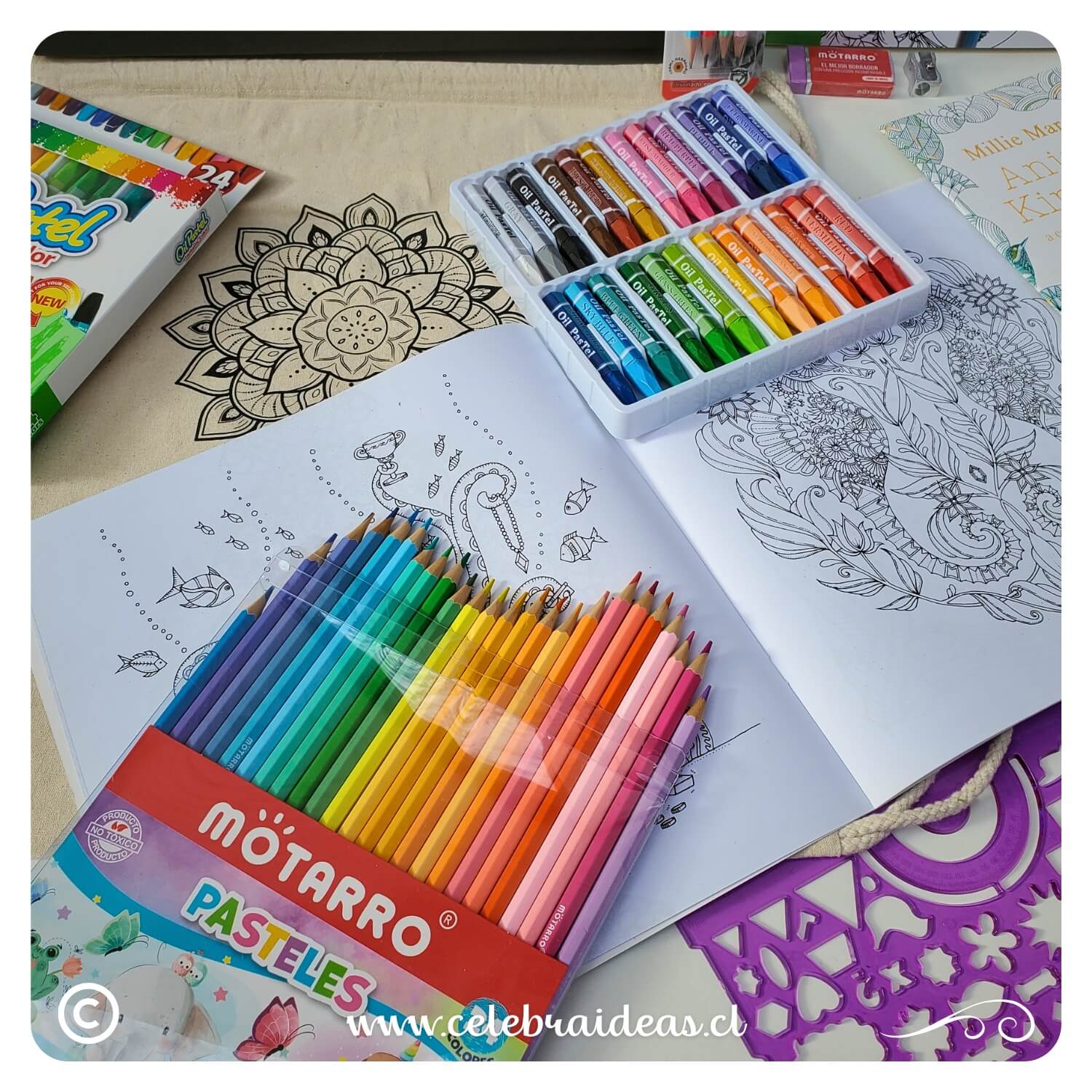 Set kit de Arte de Dibujo y Para Colorear full lápices 100 PCS - Imagen 7