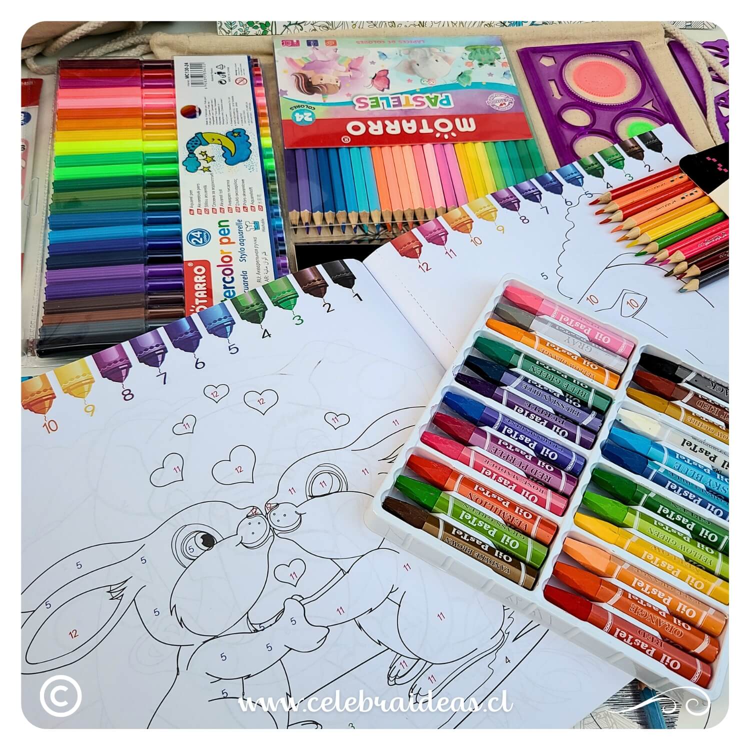 Set kit de Arte de Dibujo y Para Colorear full lápices 100 PCS - Imagen 8
