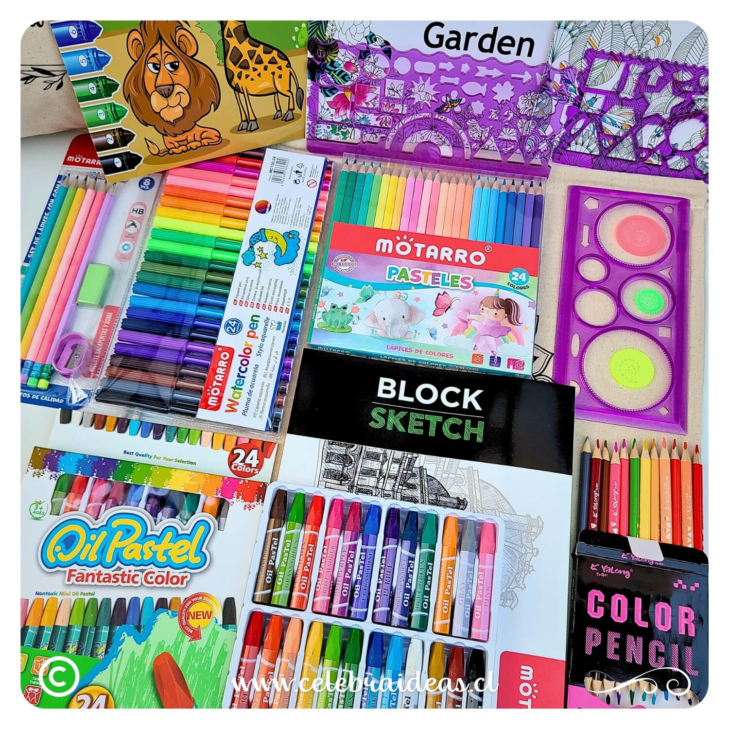 Set kit de Arte de Dibujo y Para Colorear full lápices 100 PCS - Imagen 3