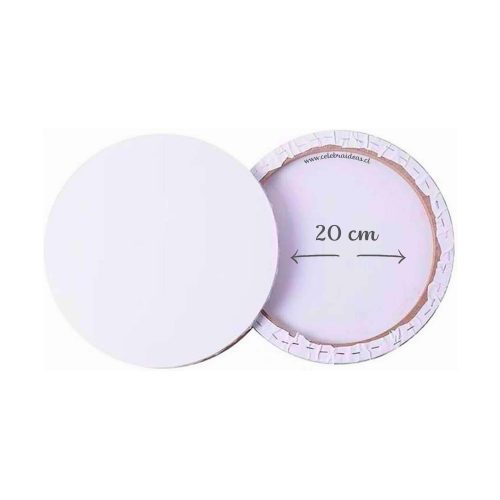 Bastidor redondo con lienzo de algodón 20 cm.