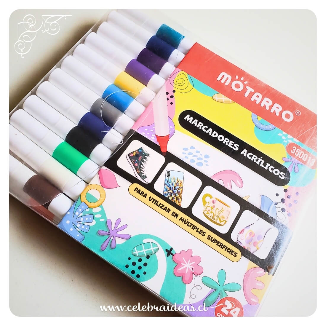 Marcadores Acrílicos Set 24 Colores Motarro - Imagen 2