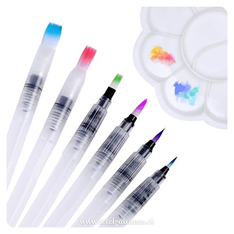 Pincel Recargable Agua Para Acuarela Aqua Brush 6 PCS. - Imagen 2