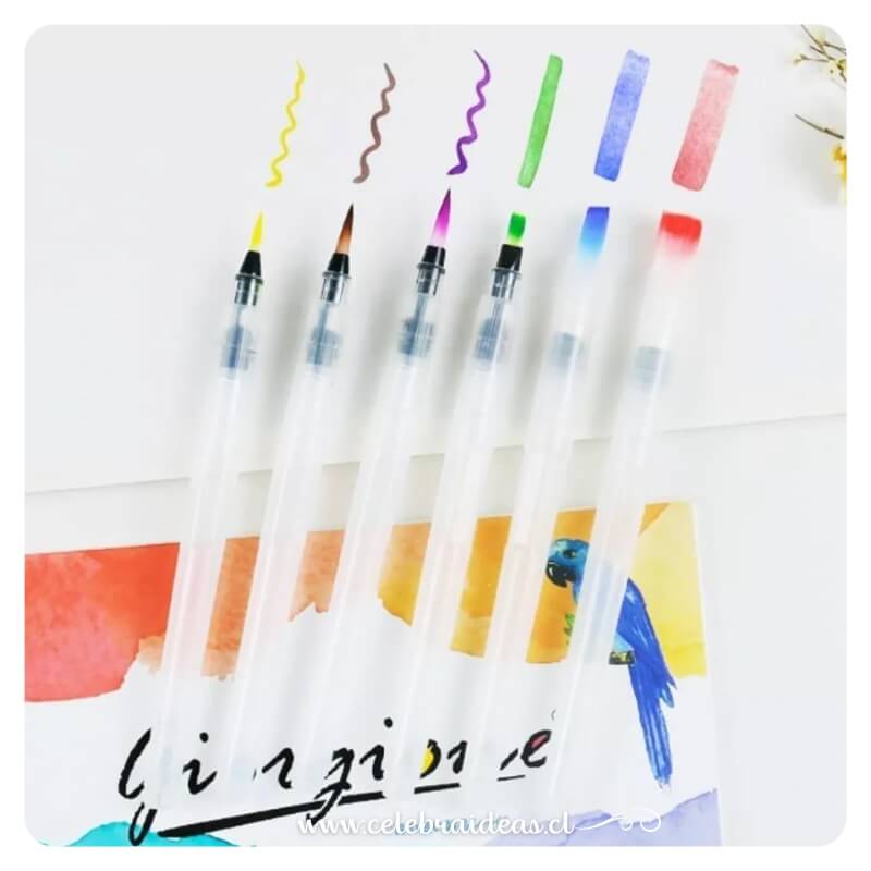 Pincel Recargable Agua Para Acuarela Aqua Brush 6 PCS. - Imagen 5