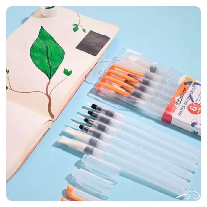 Set De 6 Pinceles De Agua Recargables Para Acuarelas - Puntas Finas Y Planas Para Dibujo Y Manualidades, Herramienta Portátil Para Artistas Y Estudiantes