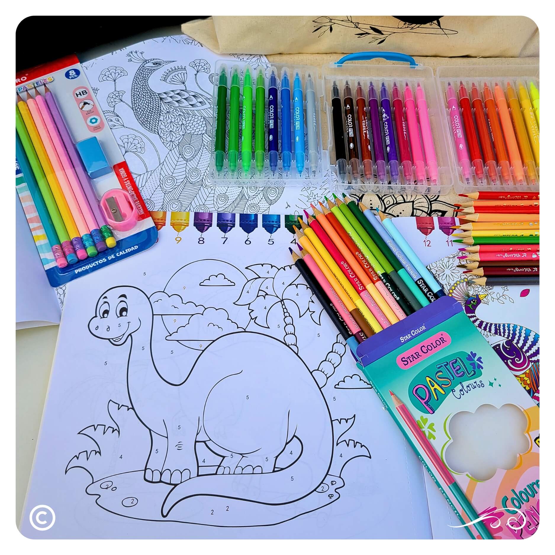 Set de arte dibujo para pintar y Colorear con mandalas 76 Piezas - Imagen 11