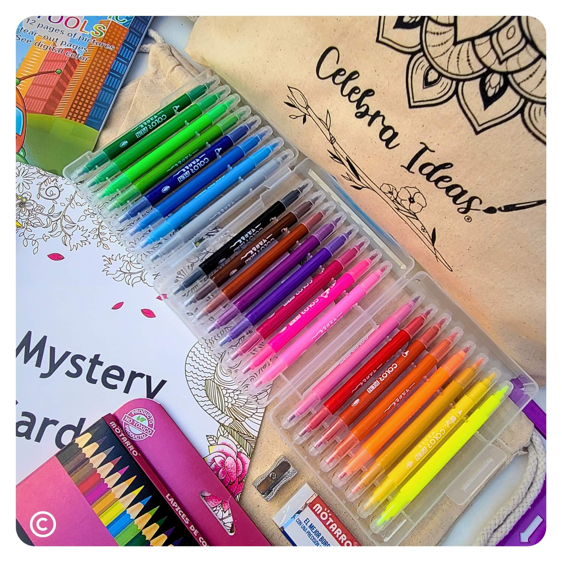 Set de arte dibujo para pintar y Colorear con mandalas 76 Piezas - Imagen 9