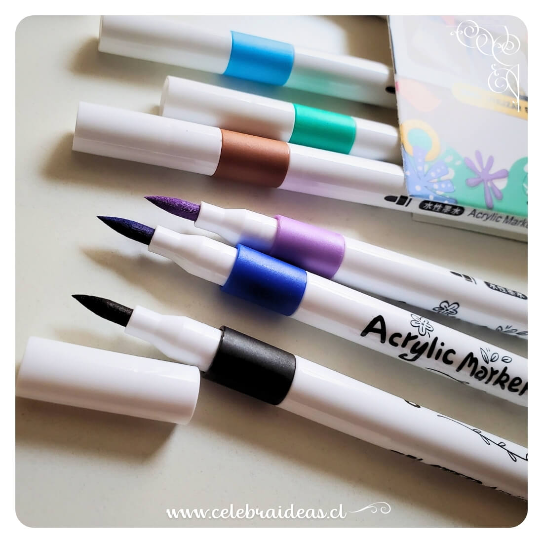 Marcadores Acrílicos – Set de 12 Colores - Imagen 2