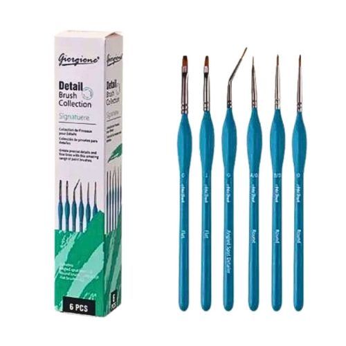 Set 6 pinceles punta fina premium precisión