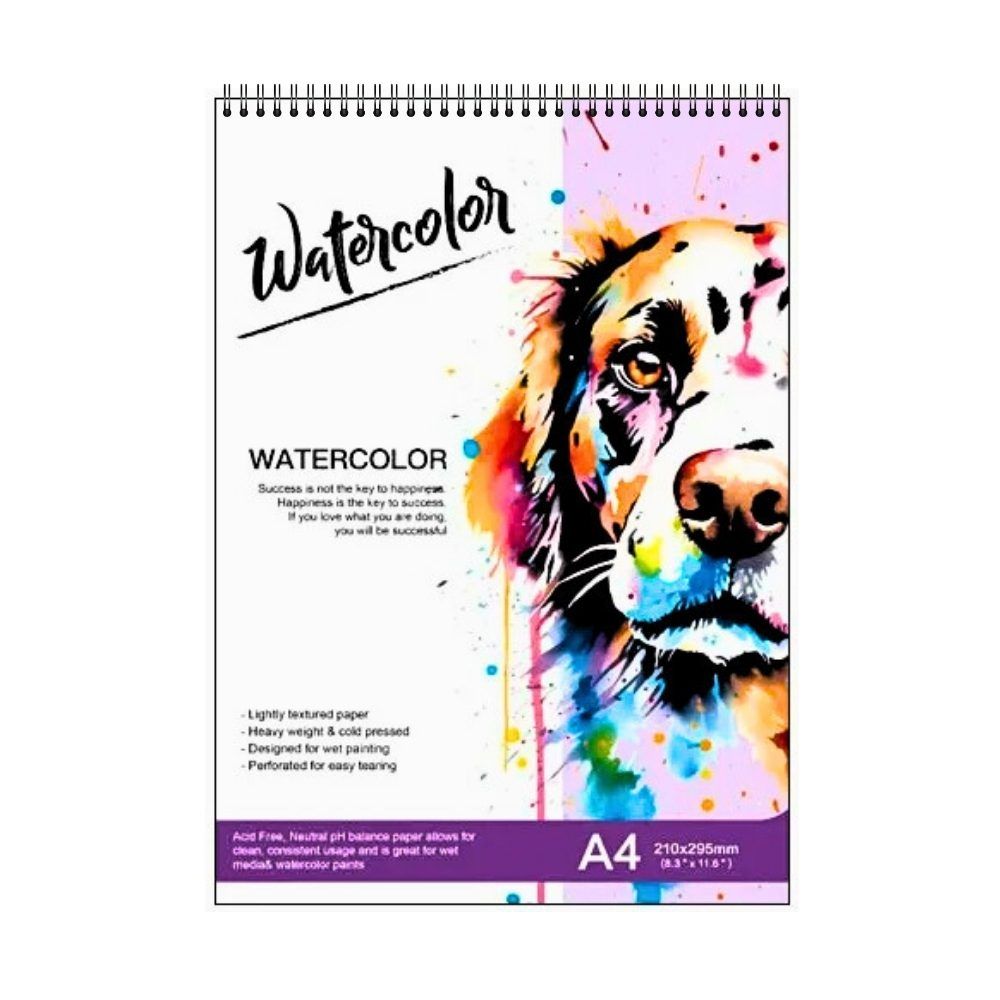 Croquera artística A4 de 24 hojas para acuarela – papel 160g