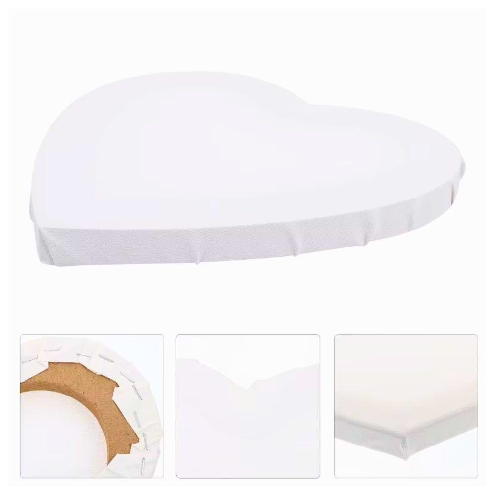 Bastidor Corazón 20 cm para Pintar – Tela de Algodón para Acrílico y Óleo - Imagen 3