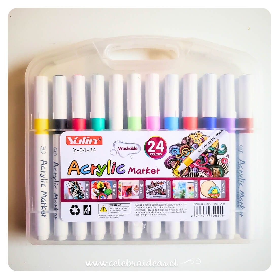 Marcadores Acrílicos 24 Colores – Estuche Rígido - Imagen 2