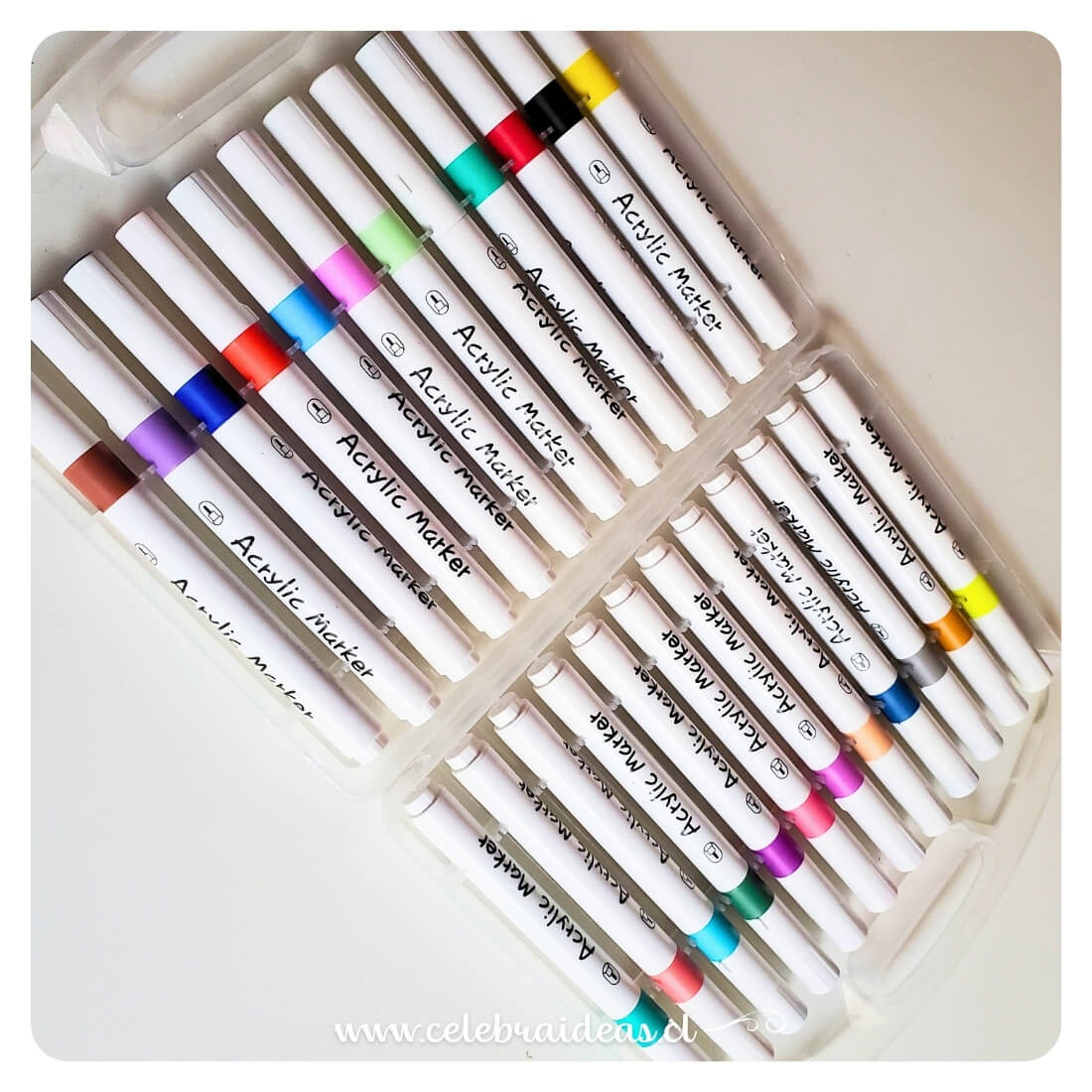 Marcadores Acrílicos 24 Colores – Estuche Rígido - Imagen 5