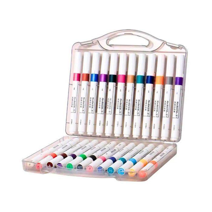 Set de 24 marcadores de pintura acrílica con estuche rígido