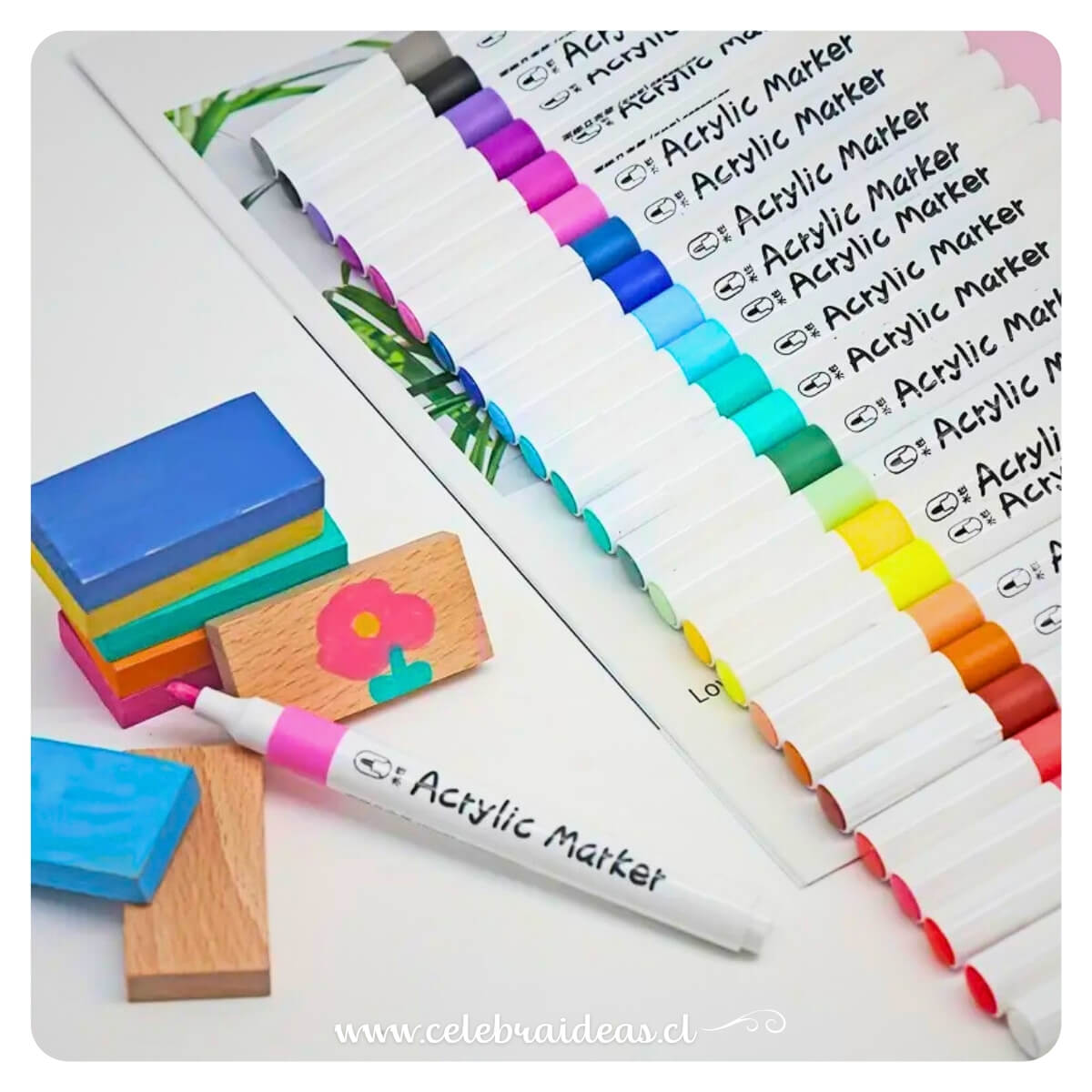 Marcadores Acrílicos 60 Colores – Estuche Rígido - Imagen 7