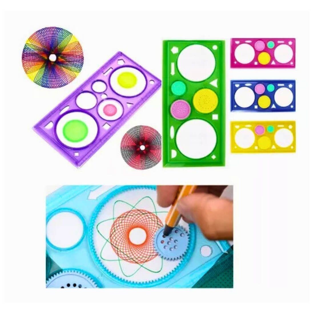 Regla Espirográfica para Mandalas y Diseños Geométricos 20cm - Imagen 4