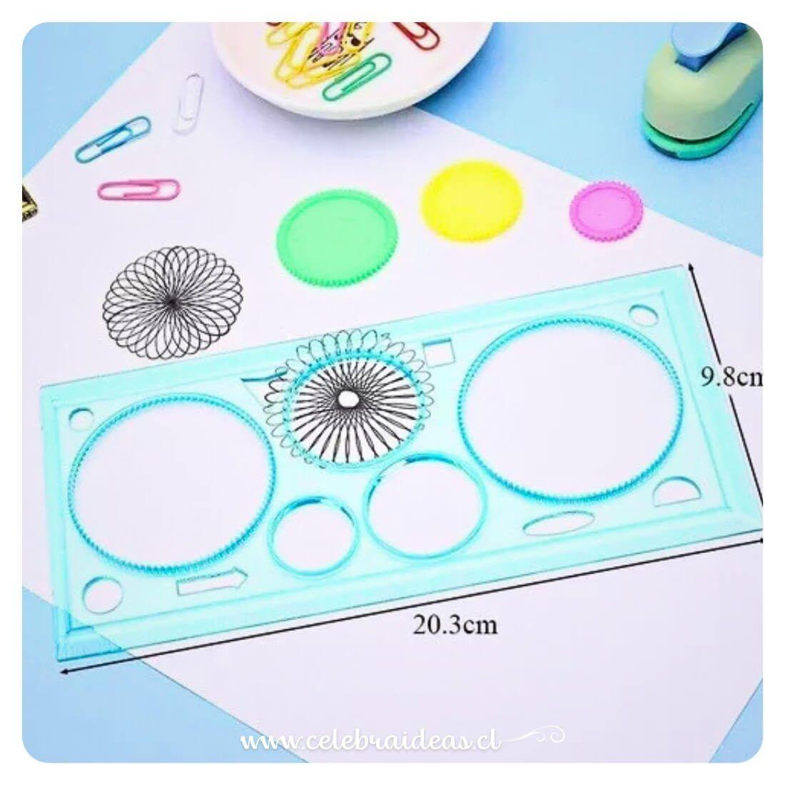 Regla Espirográfica para Mandalas y Diseños Geométricos 20cm - Imagen 2