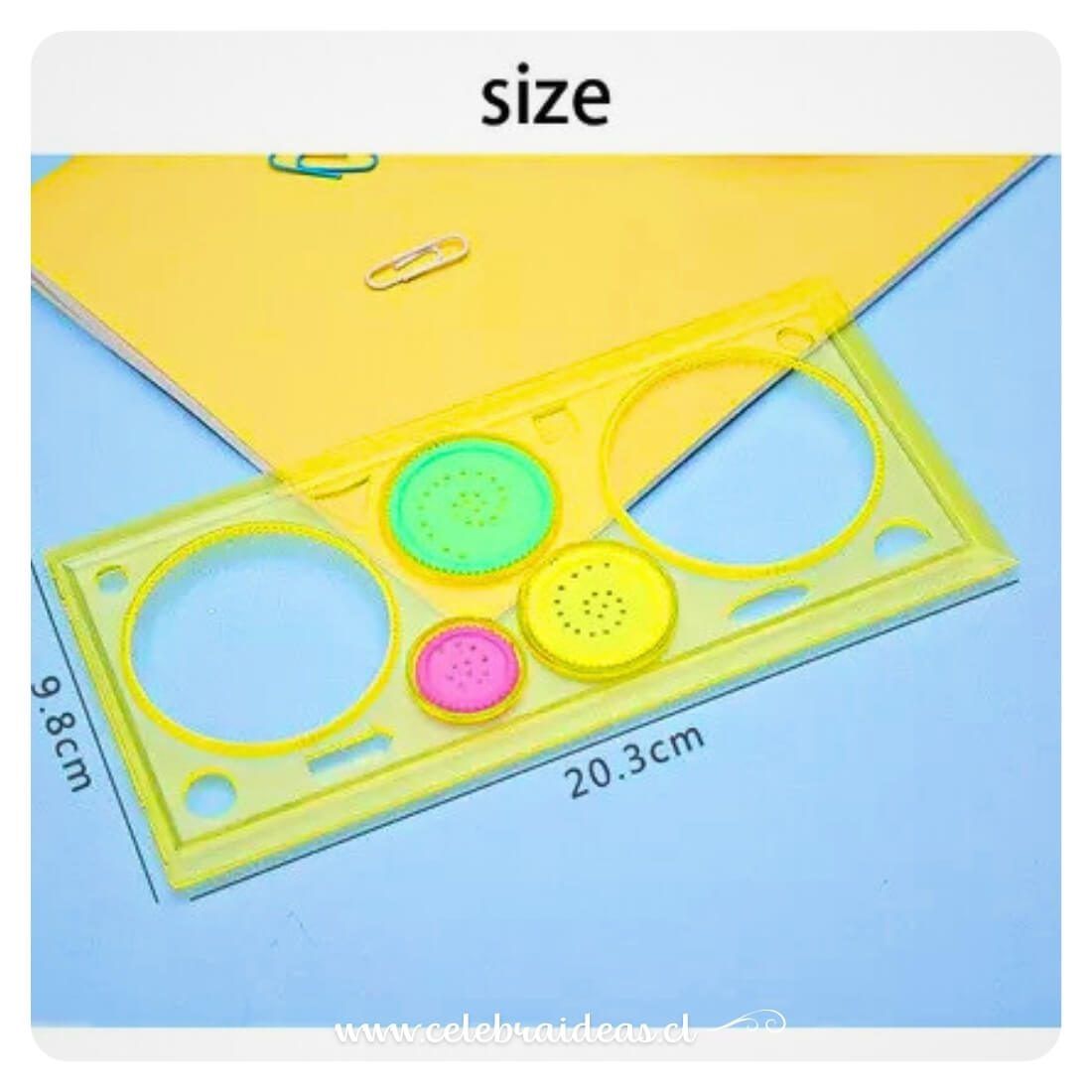 Regla Espirográfica para Mandalas y Diseños Geométricos 20cm - Imagen 3