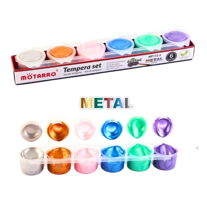 Set témperas metalizadas 6 colores 15ml