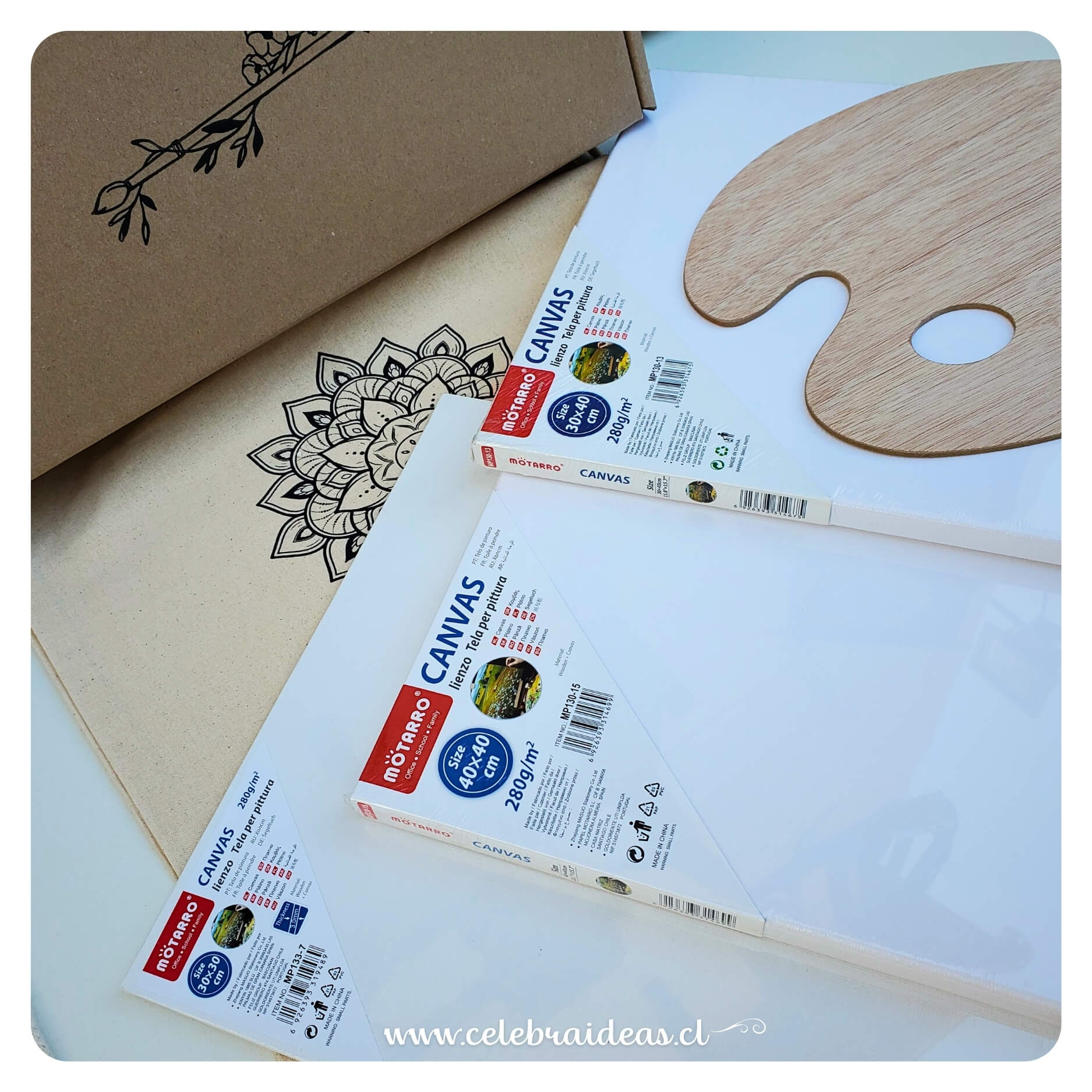 Set de Arte kit Acrílicos con 6 Colores Flúor y Bastidores - Imagen 9