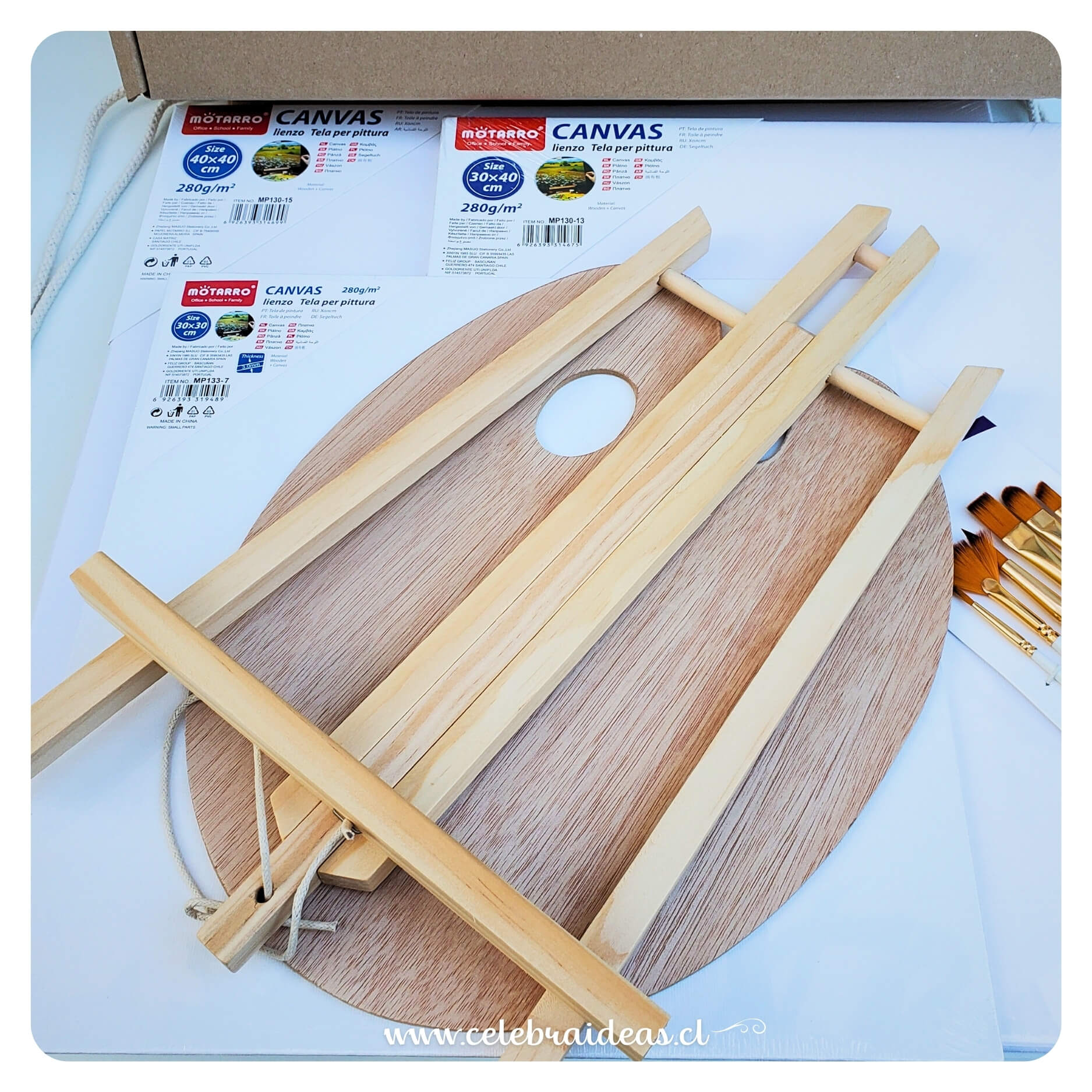 Set de Arte kit Acrílicos con 6 Colores Flúor y Bastidores - Imagen 10