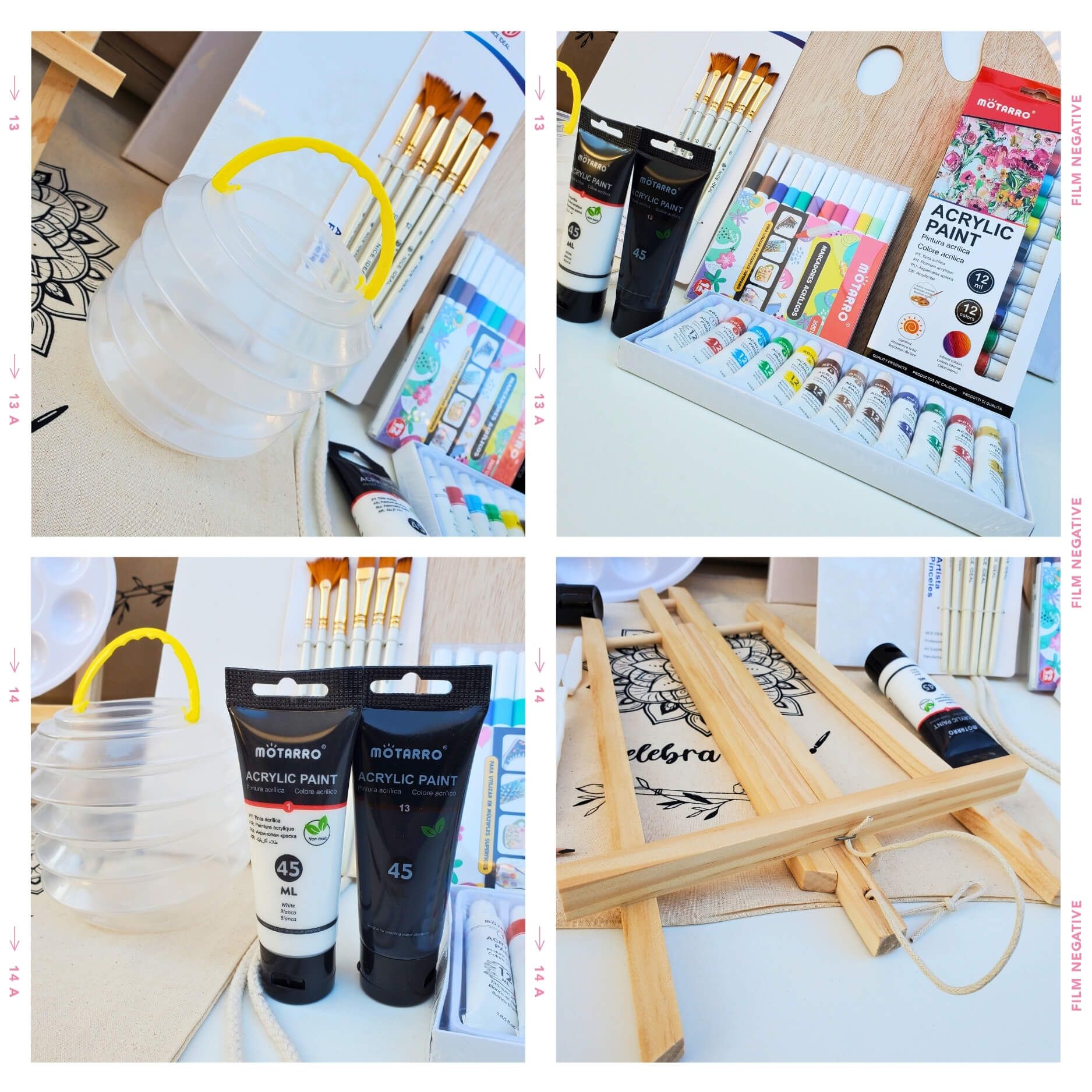 Set de Arte kit Acrílicos con 6 Colores Flúor y Bastidores - Imagen 11