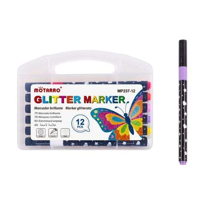 marcadores purpùrina glitter 12 colores
