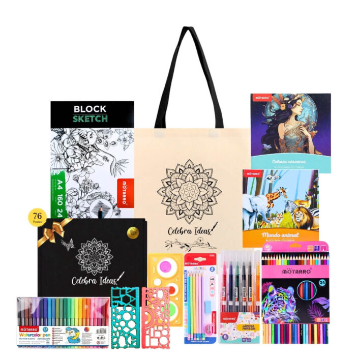 Set de arte para dibujar y colorear mandalas 76 piezas